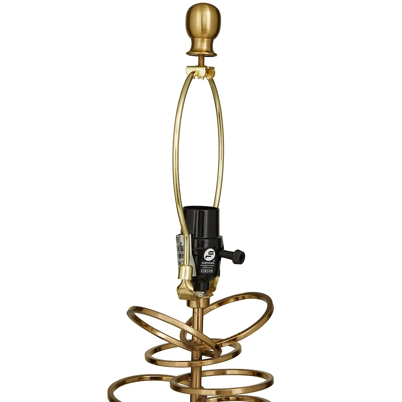 Gold Metal Gold Stacked Ring Table Lamp with Drum Shade 15" x 15" x 30"