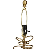 Gold Metal Gold Stacked Ring Table Lamp with Drum Shade 15" x 15" x 30"