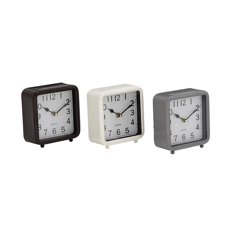 6" Traditional Metal Clock Set