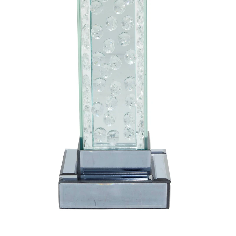 15'' Gray Glass Glam Candlestick Holder