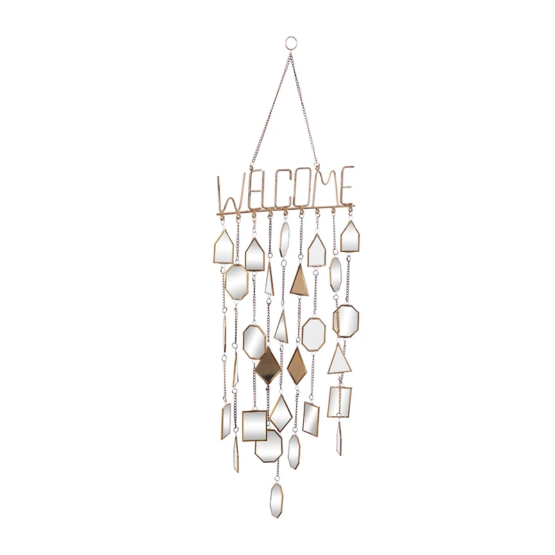 36" White & Gold Metal Eclectic Windchime