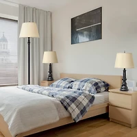 Lalia Home Restoration Bronze Table and Floor Lamp Set