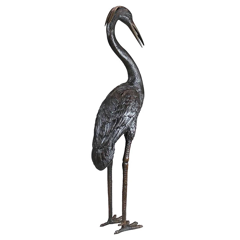 Design Toscano 39" Heron Head High Cast Bronze Garden Statue