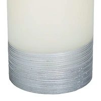 Cream & Silver Traditional Flameless Candle Set