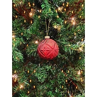 Ruby Quilt Glass Ball Christmas Ornament F07M7-8(LH76-23123)