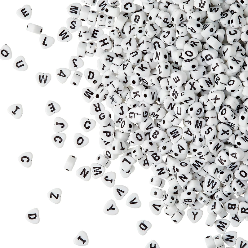 Alphabet Acrylic Heart Craft Beads by Bead Landing™, 7mm