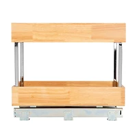 Household Essentials Glidez Wood 2-Tier Cabinet Organizer