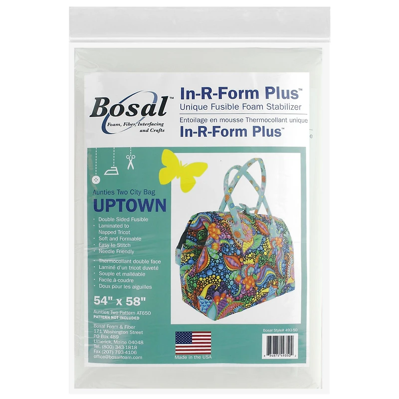 Bosal™ In-R-Form Plus™ Uptown Bag Fusible Foam Stabilizer, 54" x 58"