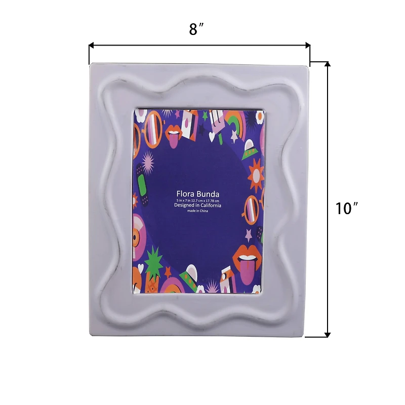 Flora Bunda® 5" x 7" Lilac A Curve Line Ceramic Frame