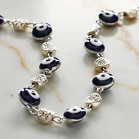 12 Pack: Rhodium Antique Metal Evil Eye Beads by Bead Landing™