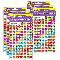 Trend Enterprises® superSpots® Happy Smiles Stickers, 6 Packs of 800ct.