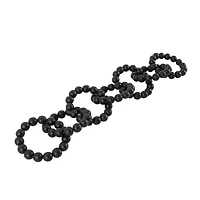 20" Black Wood Chain Beaded 8 Link Sculpture