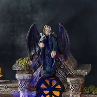 Glitzhome® 9.75"H Lighted Resin Halloween Haunted House Village