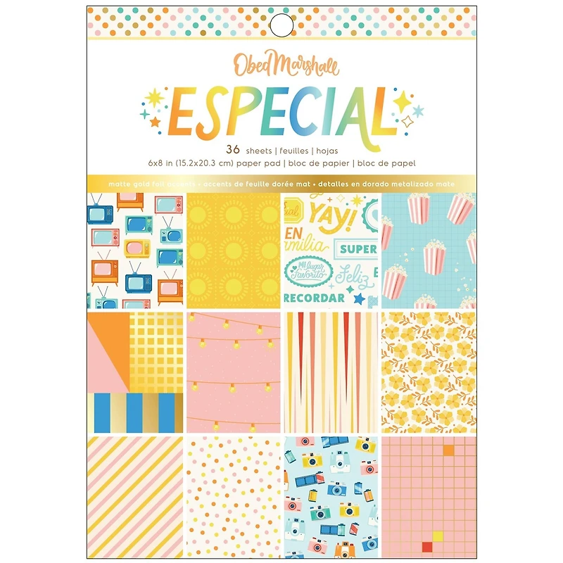 American Crafts™ 6" x 8" Obed Marshall Especial Single-Sided Paper Pad, 36ct.