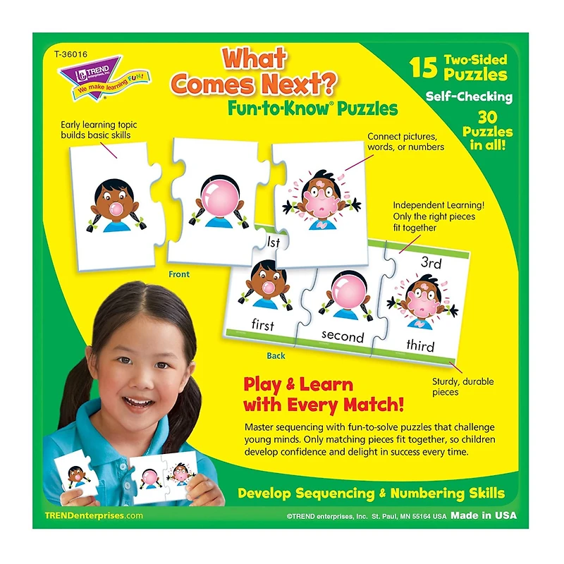 Trend Enterprises® What Comes Next? Fun-to-Know Puzzles