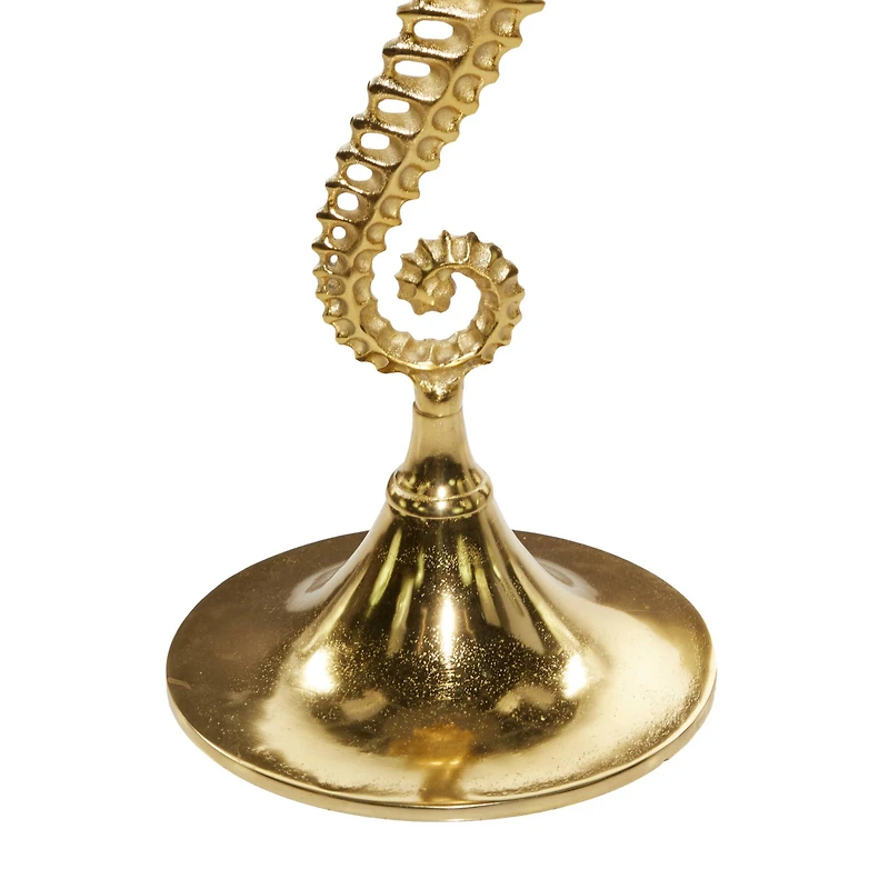 28" Gold Aluminum Coastal Accent Table