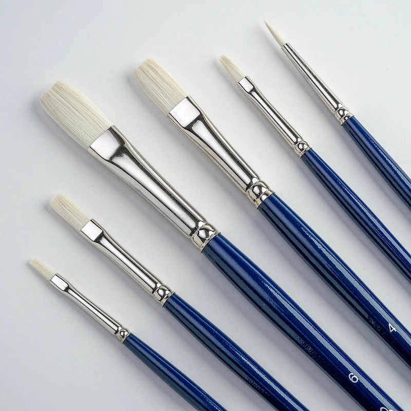 Silver Brush Limited Bristlon Flat Brushes, Set of 6