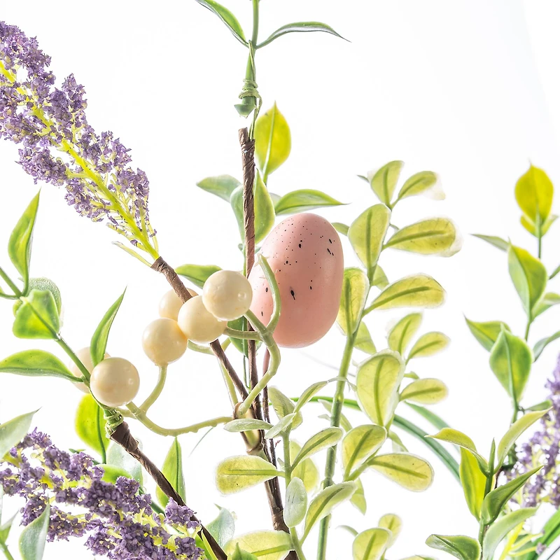 Glitzhome® 28" Easter Eggs & Lavender Picks Set