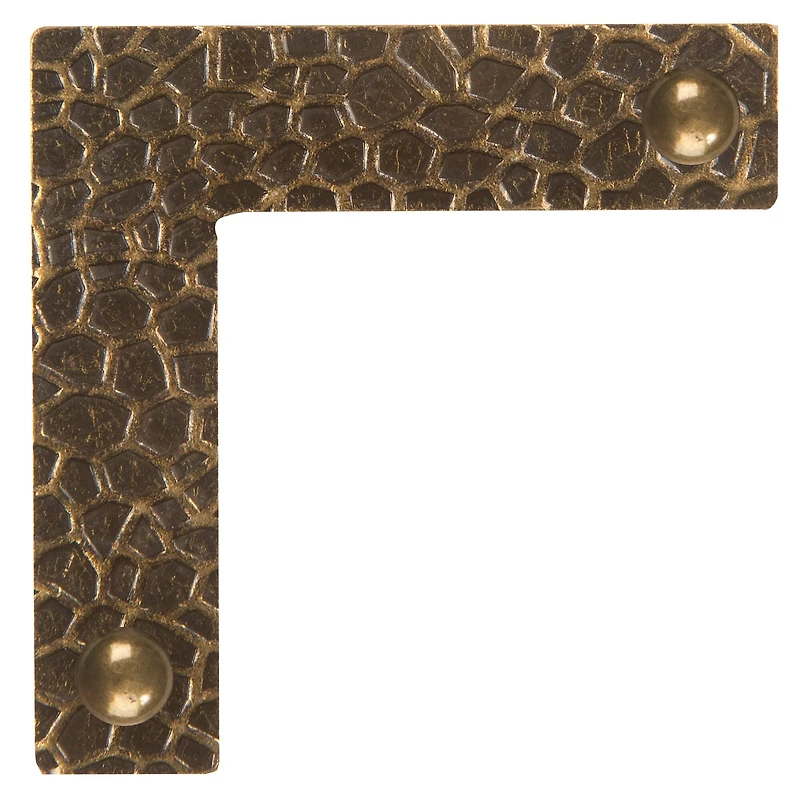 Dritz Home® Small Antique Brass Textured Campaign Corners, 4ct.