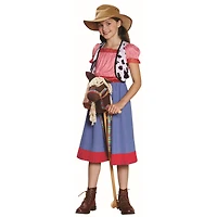 Large Red & Blue Checkered Cowgirl Child Costume
