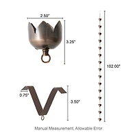 Glitzhome® 8.5ft. Faux Copper Lotus Shaped Rain Chain