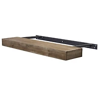 Walnut Brown Rustic Wood Floating Wall Shelf