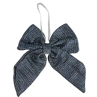 5.25" Blue Double Loop Christmas Bow Wall Décor
