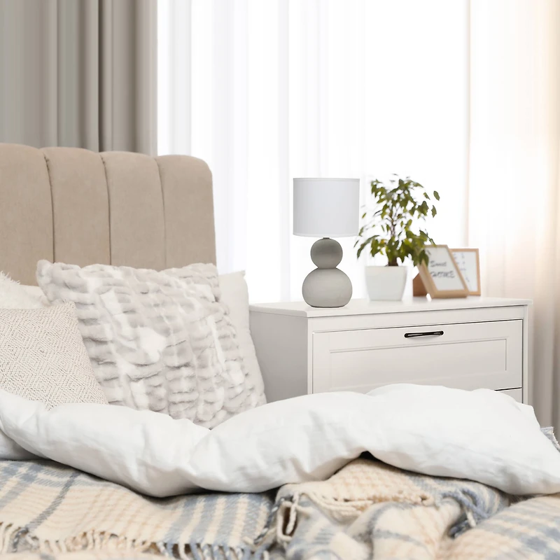 Simple Designs 15.3" Taupe Stone Age Table Lamp