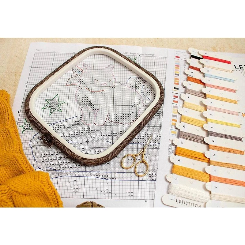 LetiStitch Eating Sleeping Stretching Counted Cross Stitch Kit