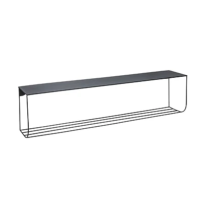 Hello Honey® 40" Matte Black Metal Two-Tier Wall Shelf