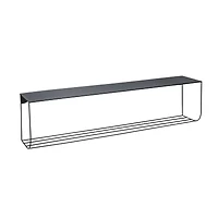 Hello Honey® 40" Matte Black Metal Two-Tier Wall Shelf
