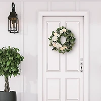 24" Spring Cream Rose & Camellia Wreath
