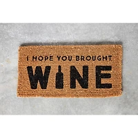 I Hope You Brought Wine Rectangle Natural Coir Doormat