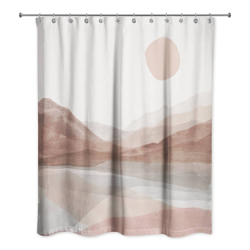 Mauve Boho Abstracted Landscape 71" x 74" Shower Curtain