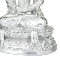 Silver Resin Bohemian Buddha  Sculpture, Set of  21" x 14" x 10"
