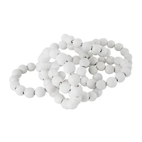 20" White Wood Chain Beaded 7 Link Sculpture