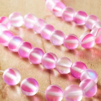 Matte Pink Synthetic Opal Glass Round Beads, 8mm by Bead Landing™