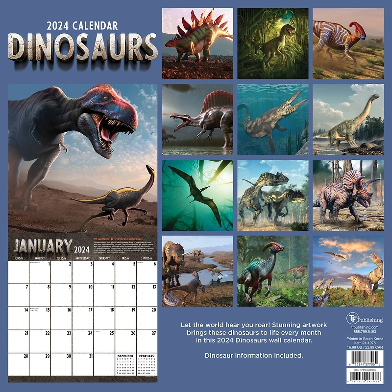 TF Publishing Dinosaurs Wall Calendar