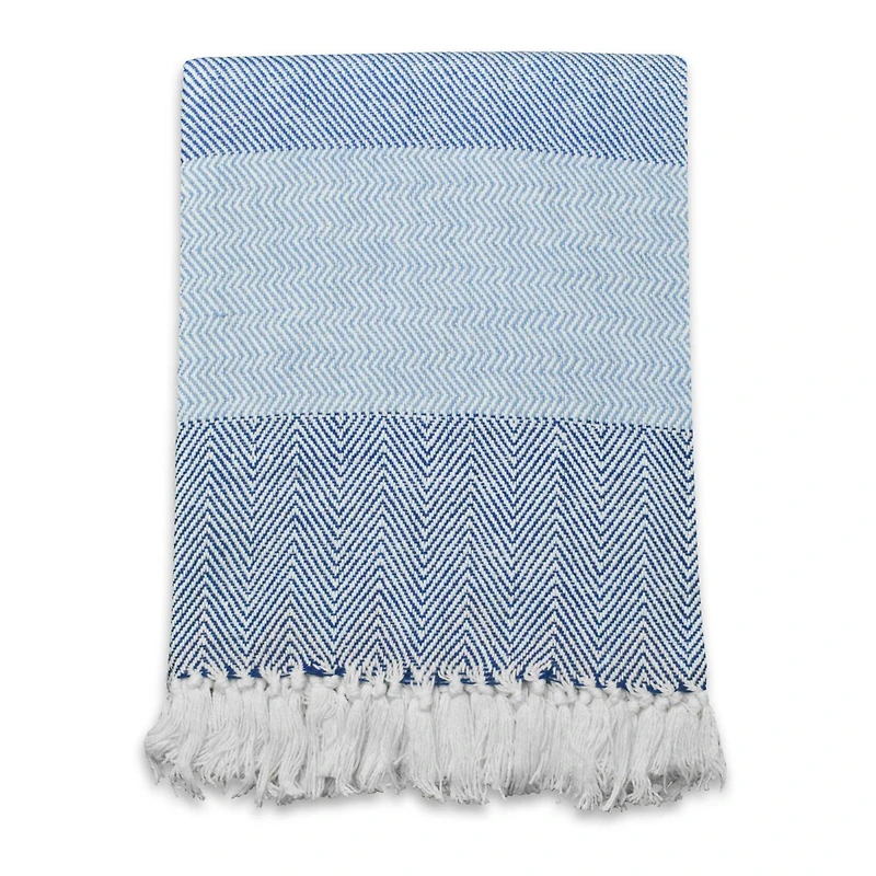DII® Blue Stripe Herringbone Throw