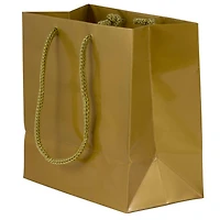 JAM Paper Small Gold Glossy Square Gift Bags, 3ct.
