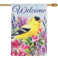 40" x 28" Welcome Yellow Finch Spring Outdoor House Flag
