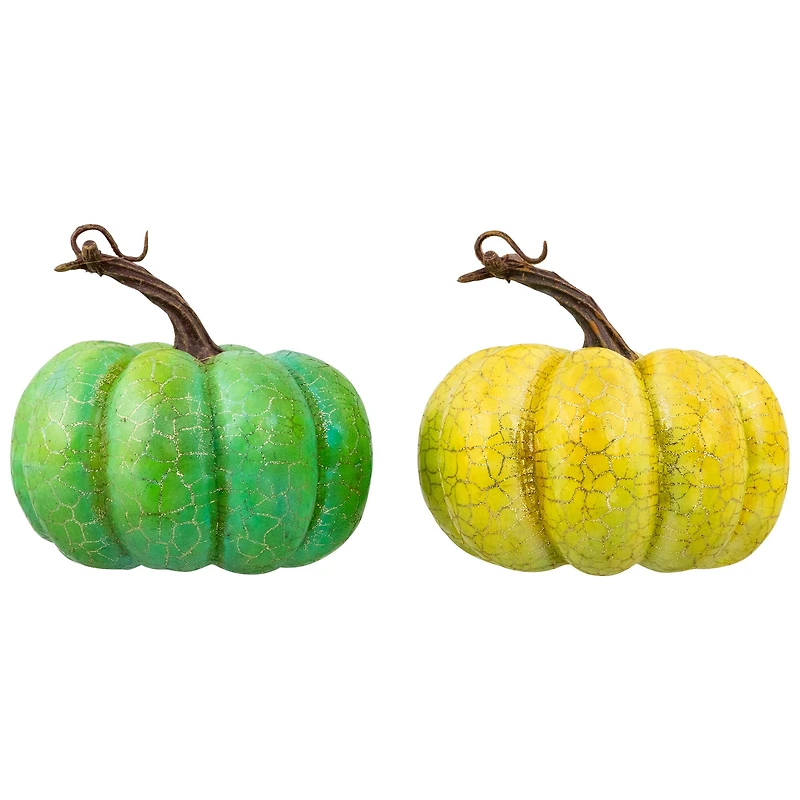 5" Green Fall Harvest Tabletop Pumpkins Set