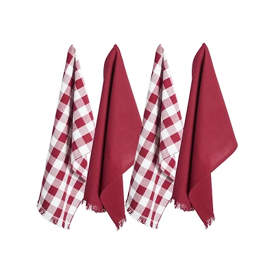 DII® Assorted Wine Heavyweight Fringed Dishtowel (Set of 4)
