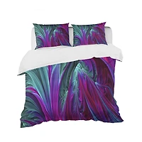 Designart 'Purple and Green Jungle' Modern & Contemporary Bedding Set