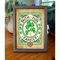 Irish- Faith, Fun, Family with Irish Penny Coin in 5" x 7" Frame