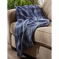 DII® French Blue Modern Farmhouse Plaid Throw