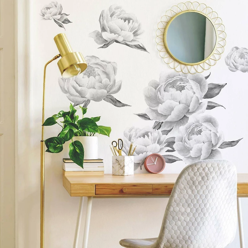 RoomMates Black Peonies Peel & Stick Wall Decals