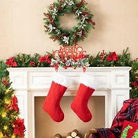 Glitzhome® 14.5" Merry Christmas Metal Stocking Holder