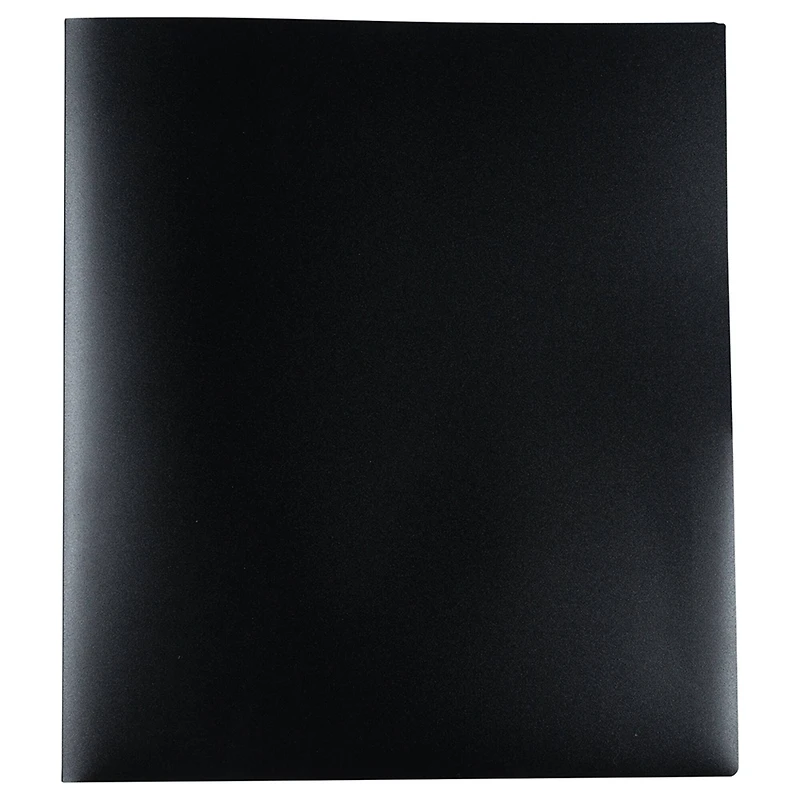 JAM Paper Black Heavy Duty Plastic 10-Pocket Folder, 3ct.