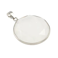 White Quartz Round Faceted Pendant by Bead Landing™